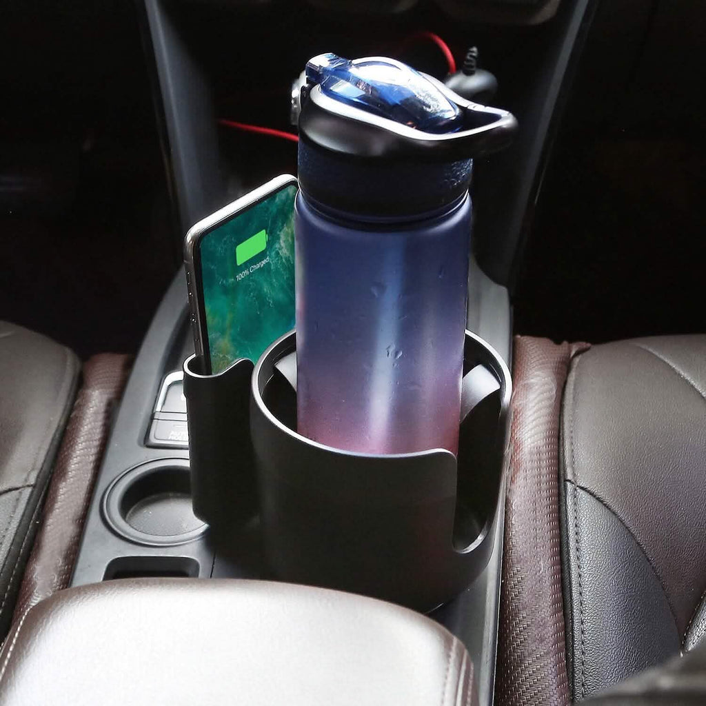 Porte-gobelet 2-en-1 avec support de téléphone et base réglable