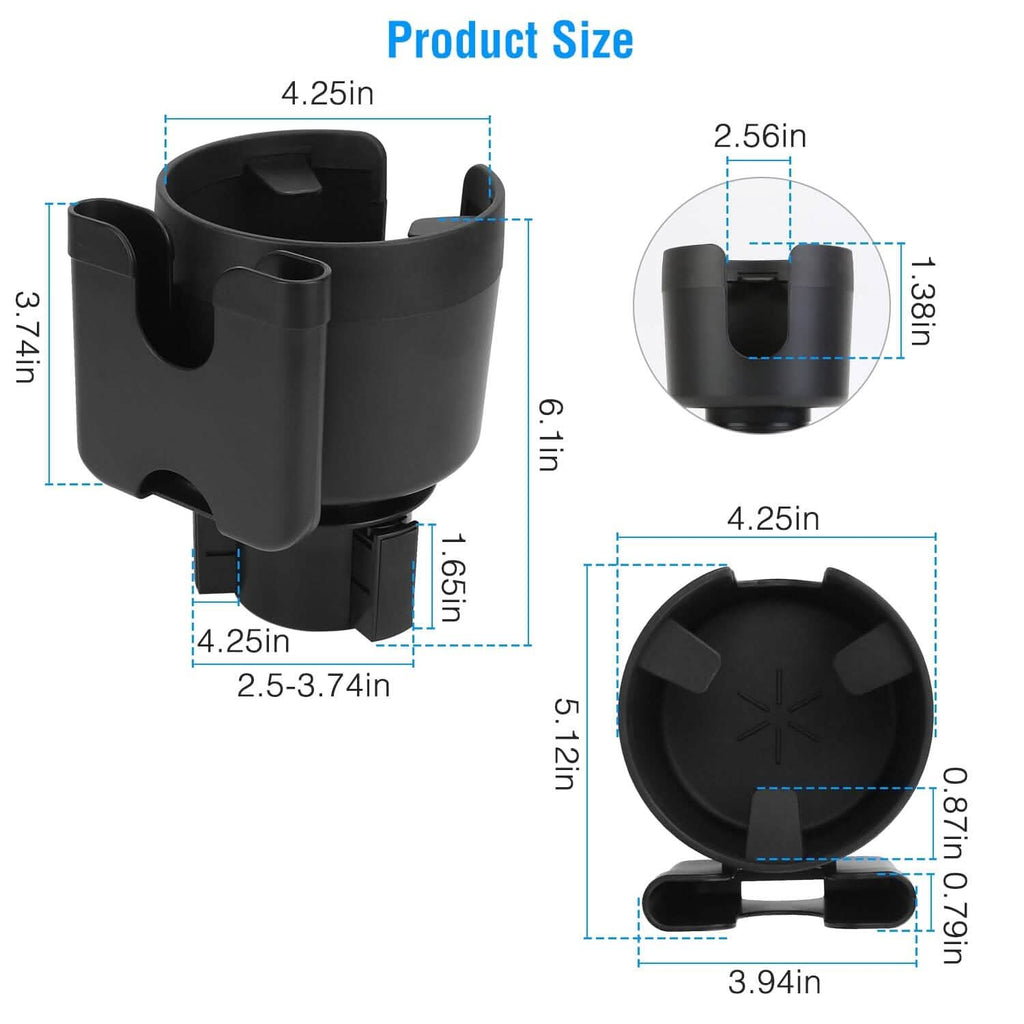 Porte-gobelet 2-en-1 avec support de téléphone et base réglable