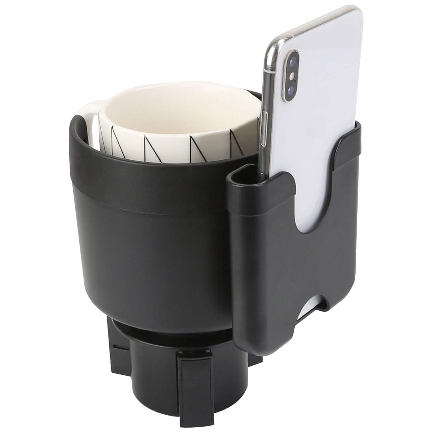 Porte-gobelet 2-en-1 avec support de téléphone et base réglable
