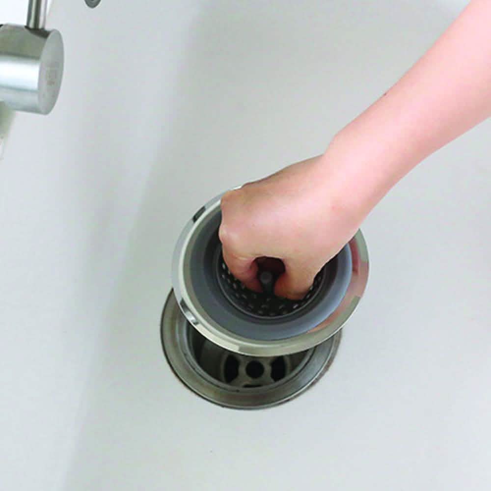 Crépine et bouchon d'évier de cuisine en silicone 2 en 1 anti-obstruction multifonction