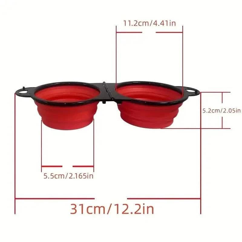 Gamelle double rétractable 2-en-1 pour chien