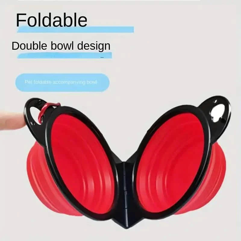Gamelle double rétractable 2-en-1 pour chien