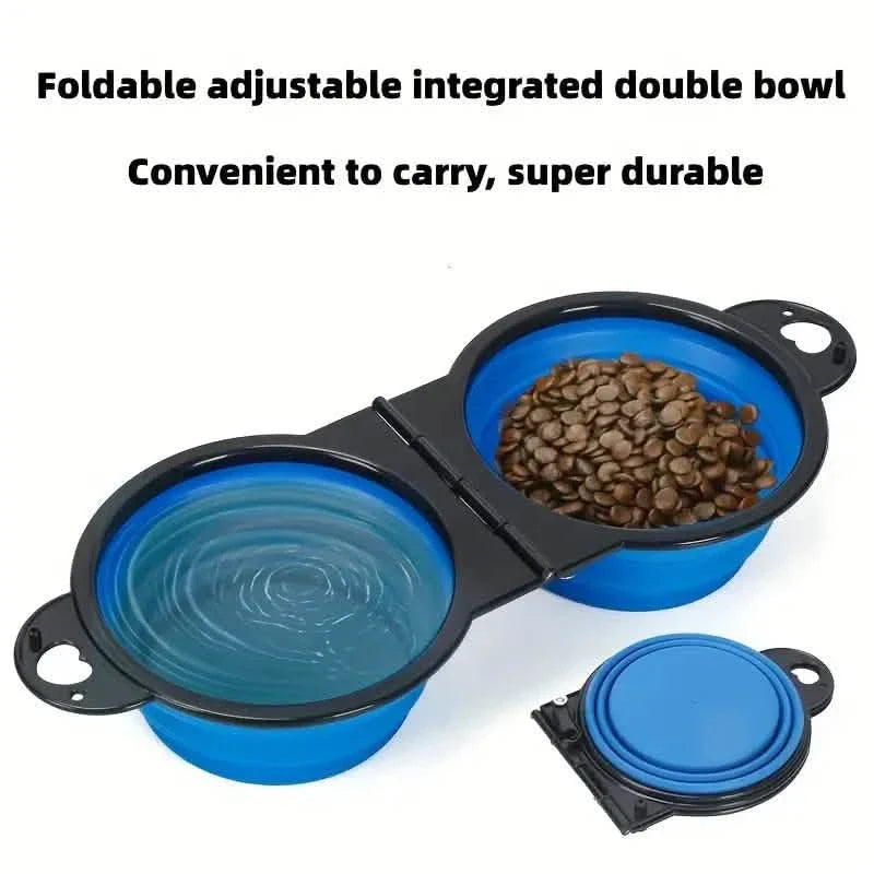 Gamelle double rétractable 2-en-1 pour chien