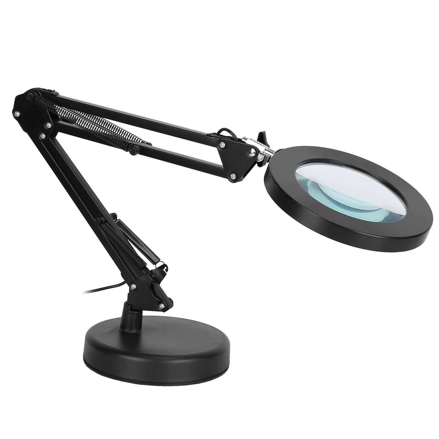 Lampe loupe LED de bureau 2-en-1 avec grossissement 8x