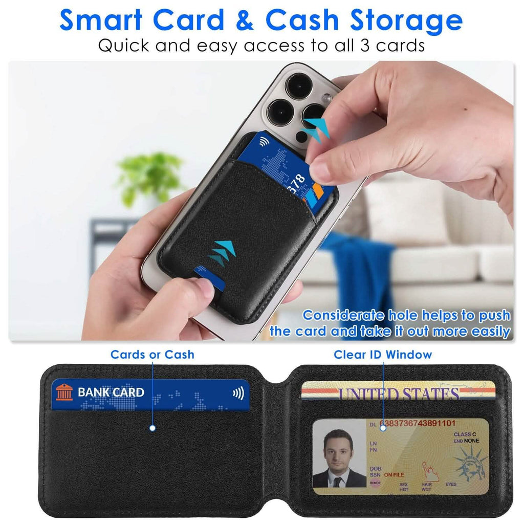 Portefeuille magnétique 2-en-1 et support de téléphone
