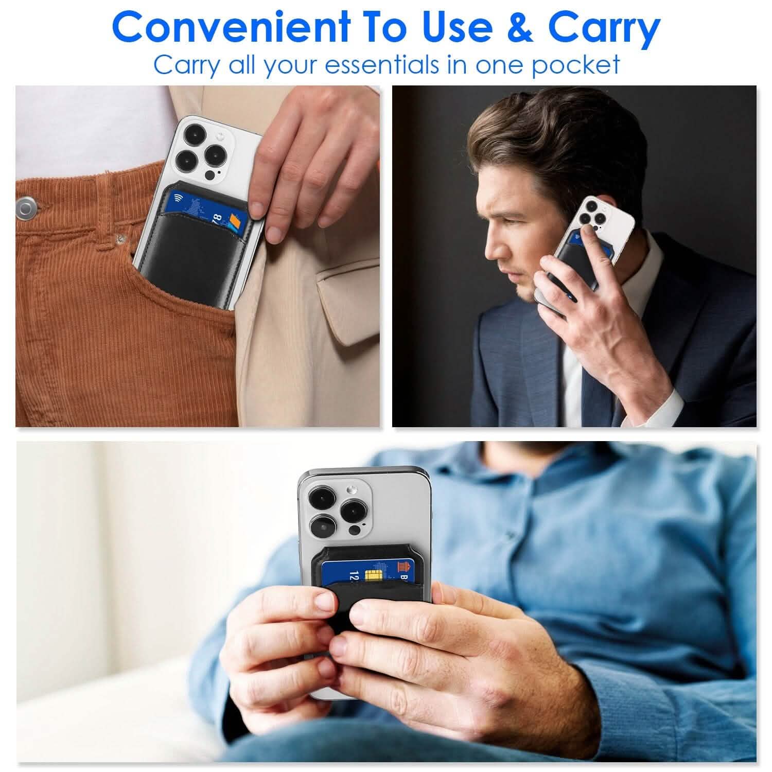 Portefeuille magnétique 2-en-1 et support de téléphone