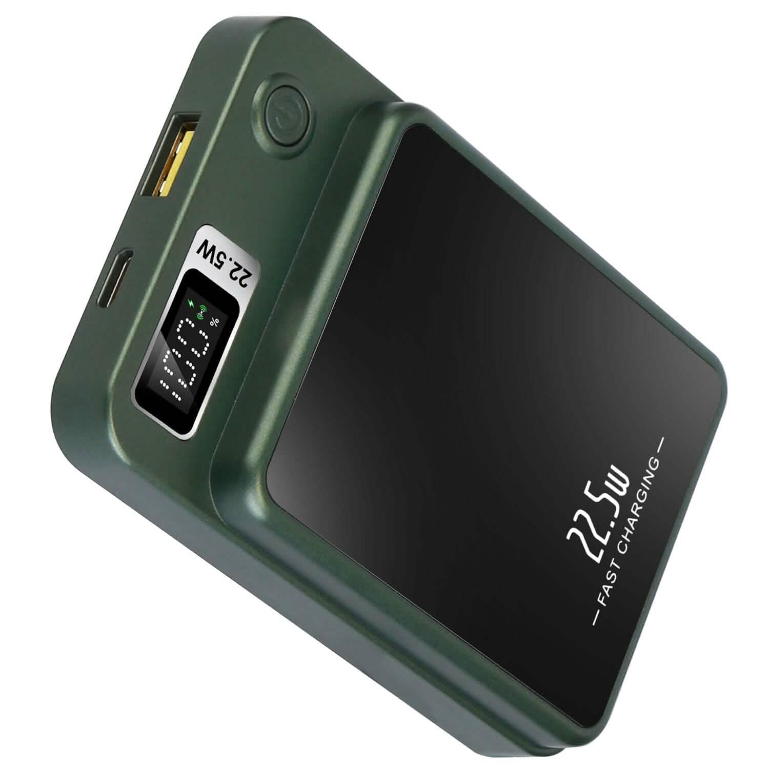 Batterie externe magnétique sans fil 2-en-1 10000 mAh Chargeur rapide PD20W compatible MagSafe