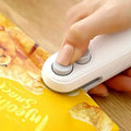 Mini scelleuse de sacs 2-en-1 pour collations, scelleuse thermique en plastique rechargeable par USB avec cutter
