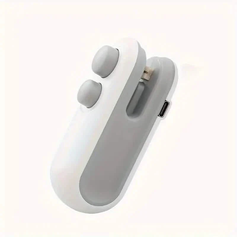 Mini scelleuse de sacs 2-en-1 pour collations, scelleuse thermique en plastique rechargeable par USB avec cutter