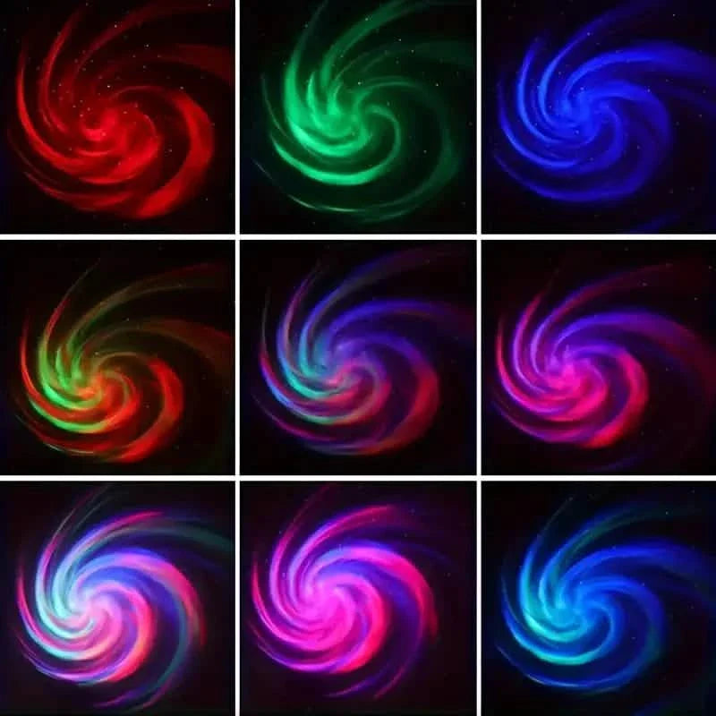 Projecteur 2-en-1 Aurore Boréale et Vagues Océaniques avec Lumières Féeriques Ciel Étoilé