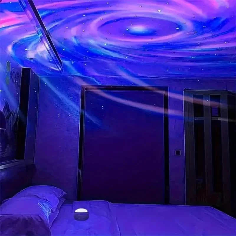 Projecteur 2-en-1 Aurore Boréale et Vagues Océaniques avec Lumières Féeriques Ciel Étoilé