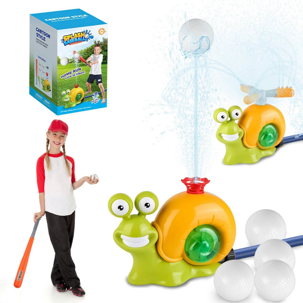 Jouet de baseball arroseur d'eau escargot 2 en 1 avec 2 buses d'arrosage
