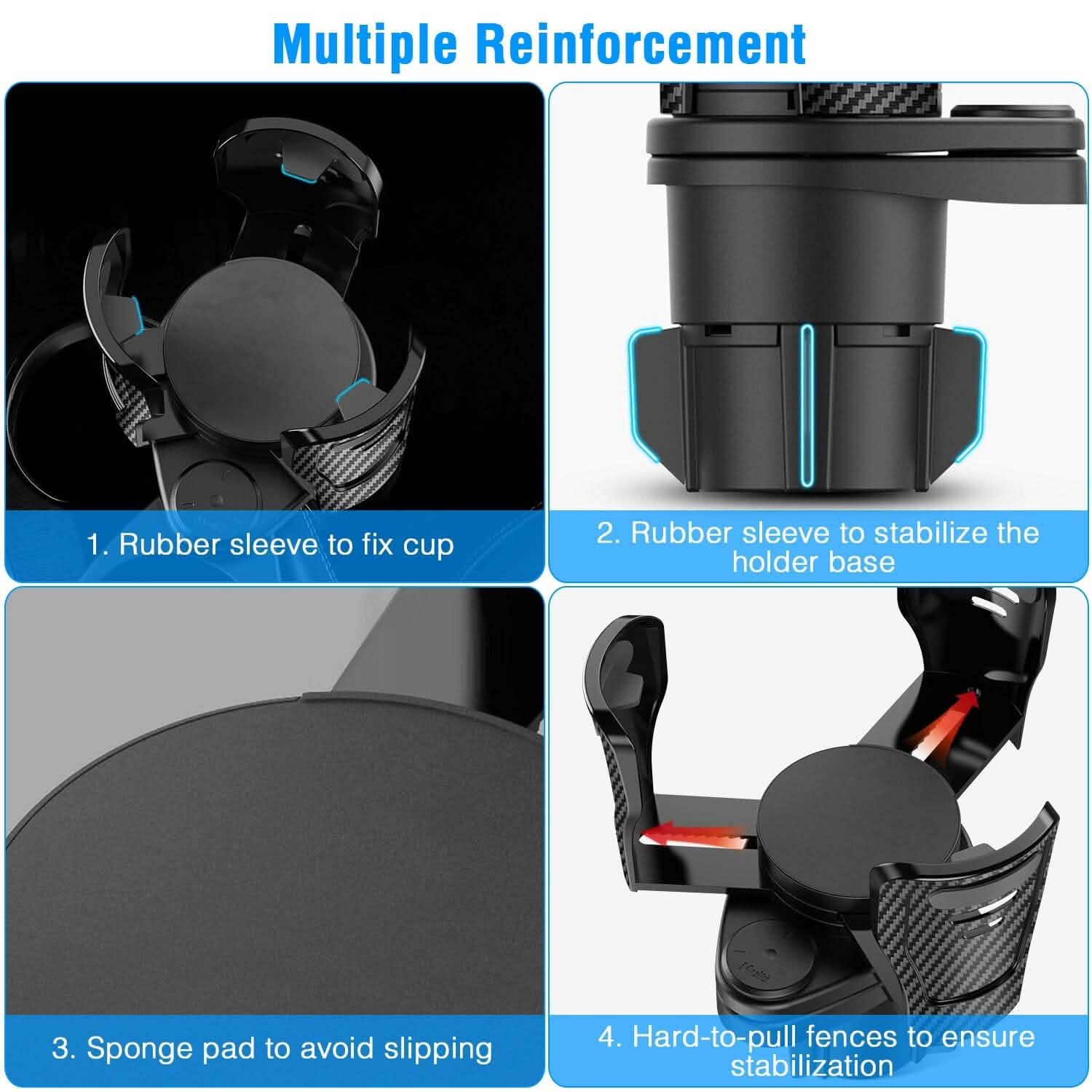 Support de téléphone universel 2-en-1 pour porte-gobelet de voiture