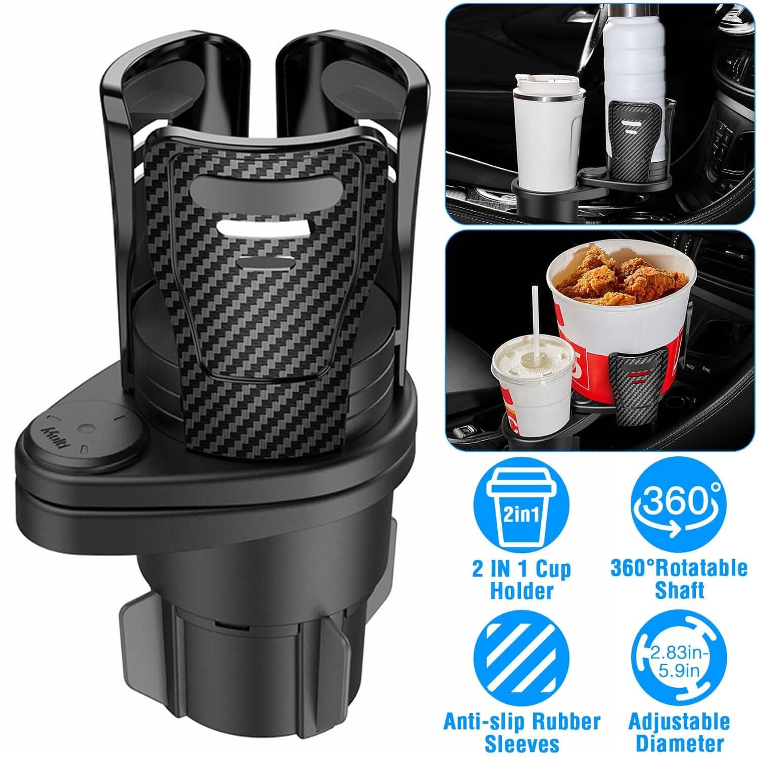 Support de téléphone universel 2-en-1 pour porte-gobelet de voiture