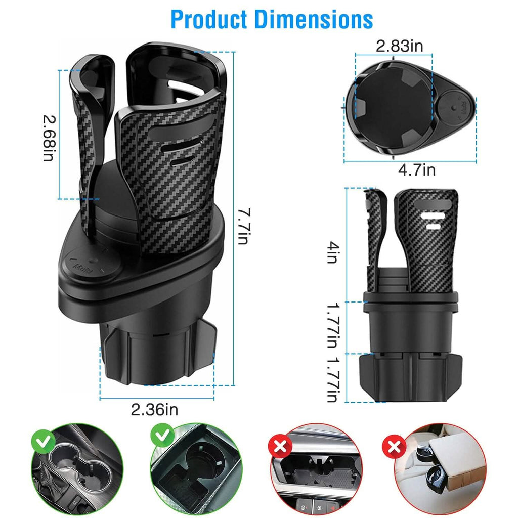 Support de téléphone universel 2-en-1 pour porte-gobelet de voiture