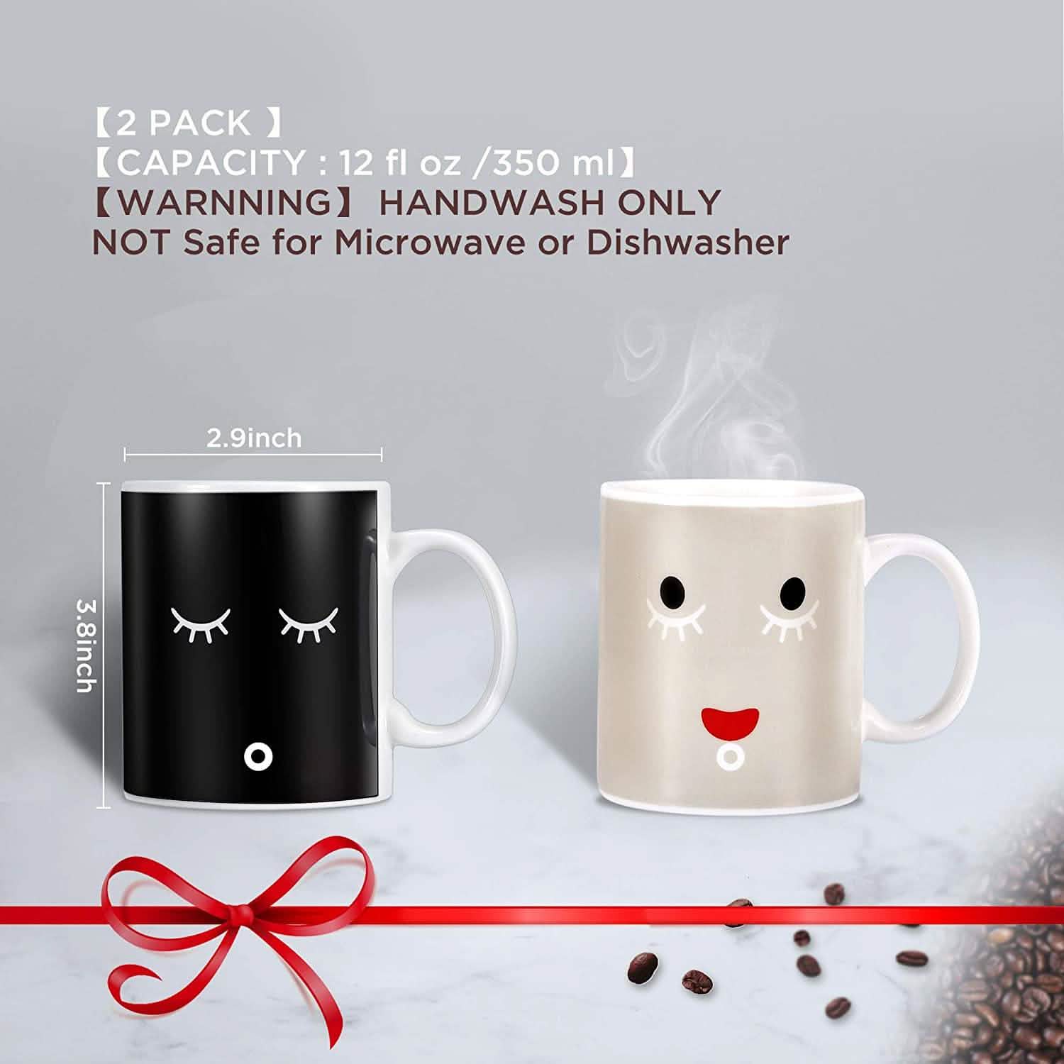 Lot de 2 : Tasse magique à changement de couleur de 355 ml