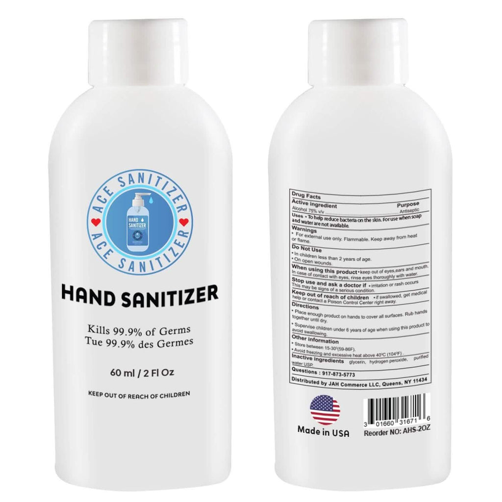 Lot de 2 : Flacon de 59 ml de gel hydroalcoolique à 70 %