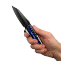 Lot de 2 : Couteau 3" « Thin Blue Line » avec manche en ABS