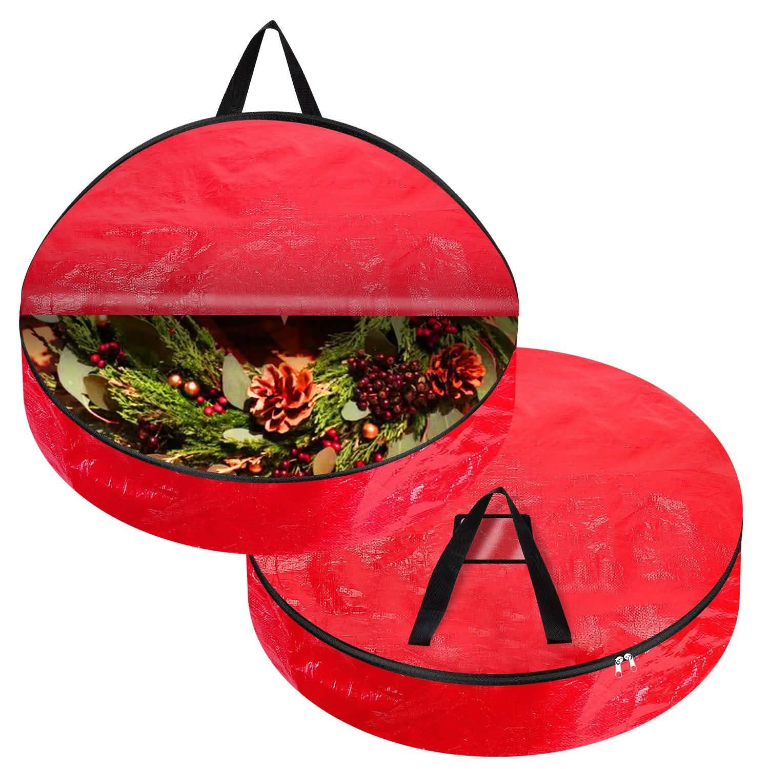 Lot de 2 : Housse de rangement pour couronne de Noël 76 cm 88L