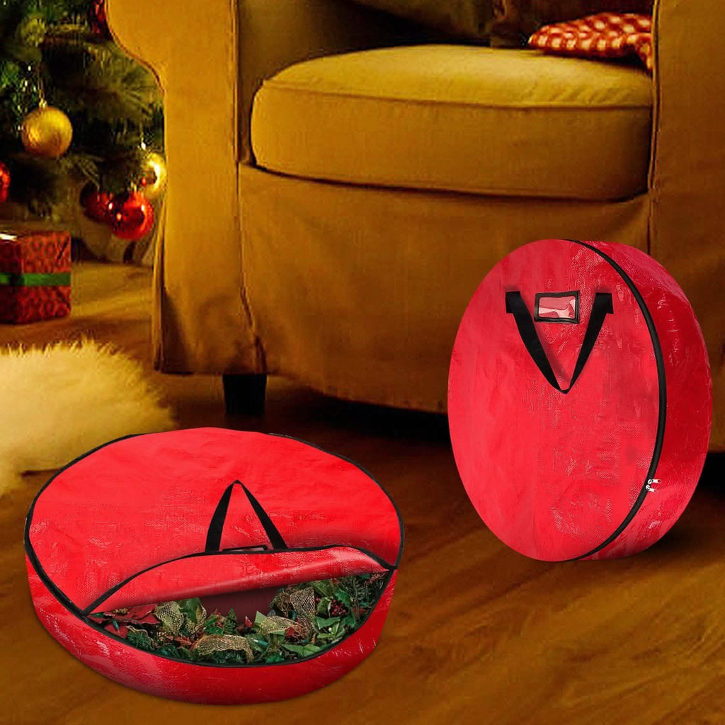 Lot de 2 : Housse de rangement pour couronne de Noël 76 cm 88L