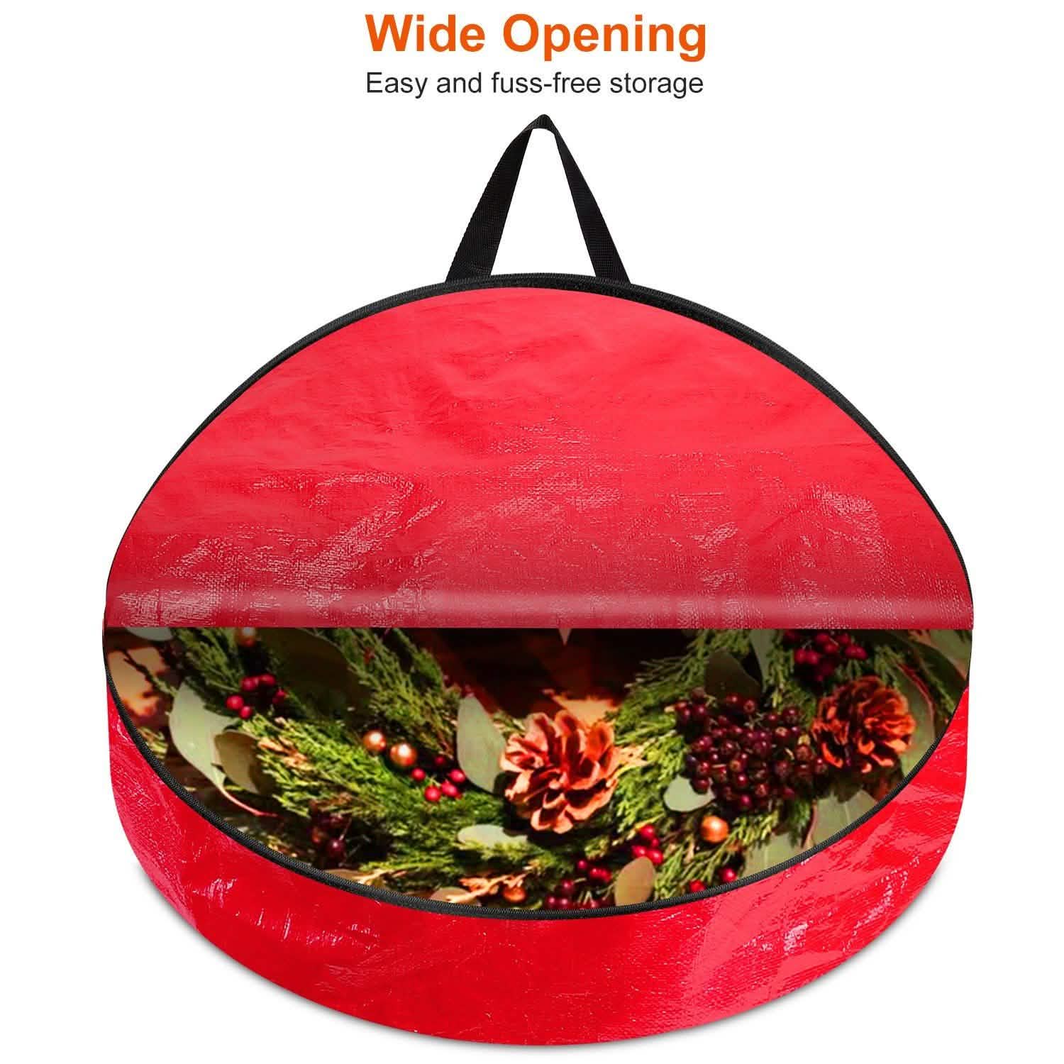 Lot de 2 : Housse de rangement pour couronne de Noël 76 cm 88L