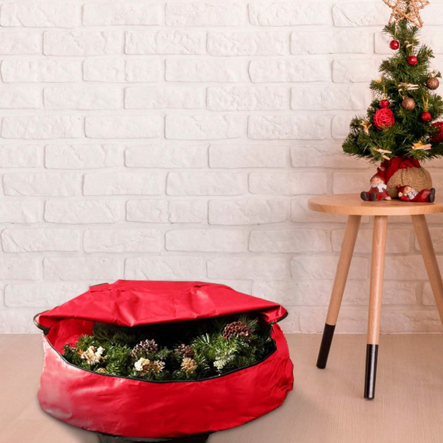 Lot de 2 : Housse de rangement pour couronne de Noël 76 cm 88L