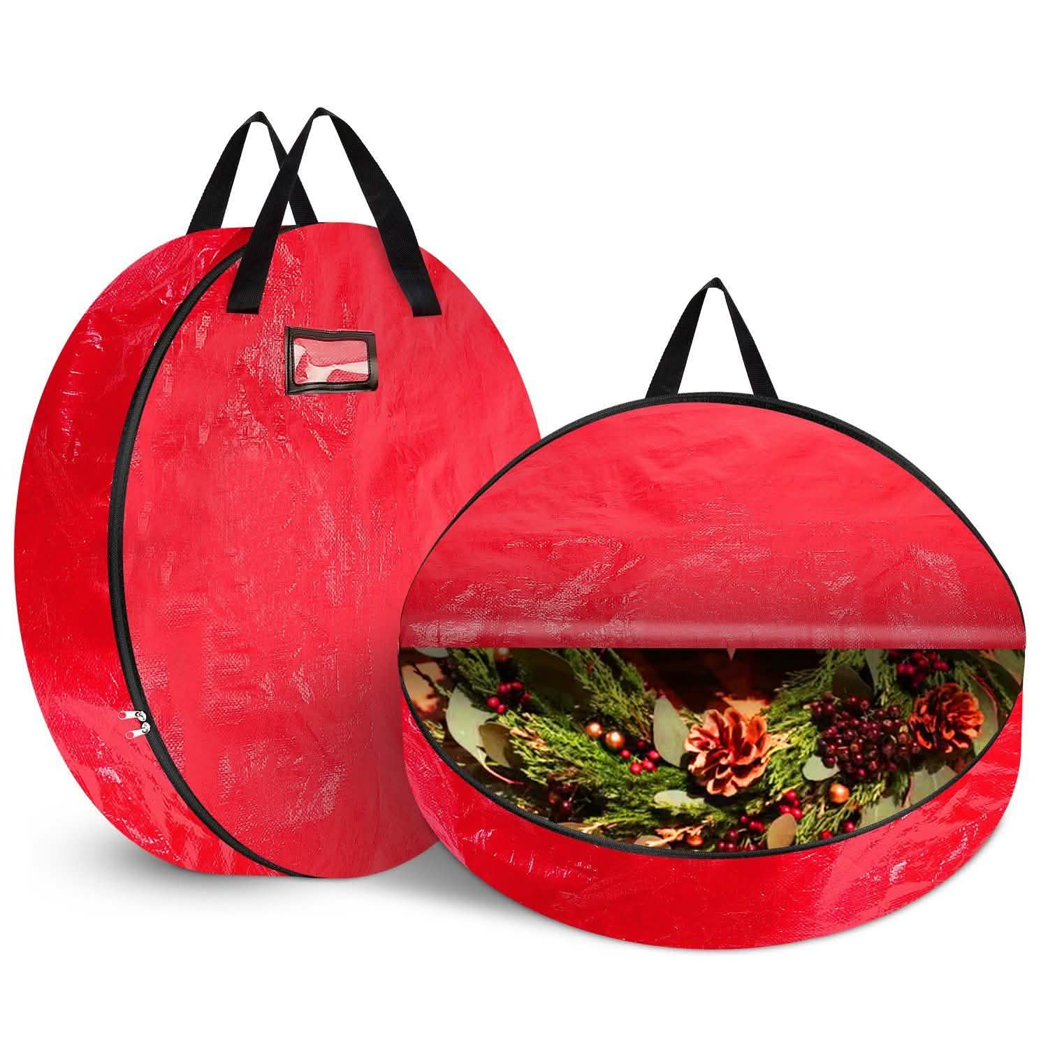 Lot de 2 : Housse de rangement pour couronne de Noël 76 cm 88L