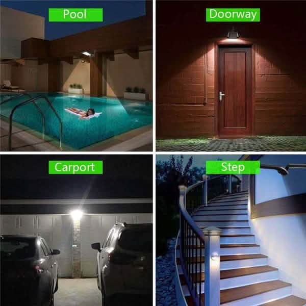 Lot de 2 : Lampe murale solaire à détecteur de mouvement 36 LED