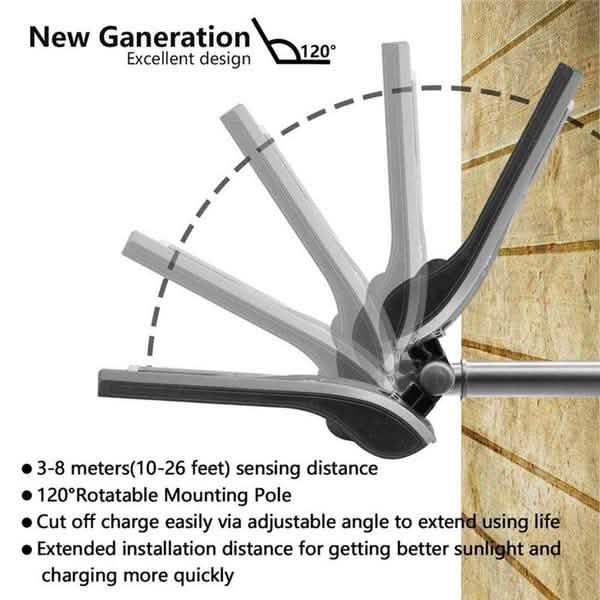 Lot de 2 : Lampe murale solaire à détecteur de mouvement 36 LED