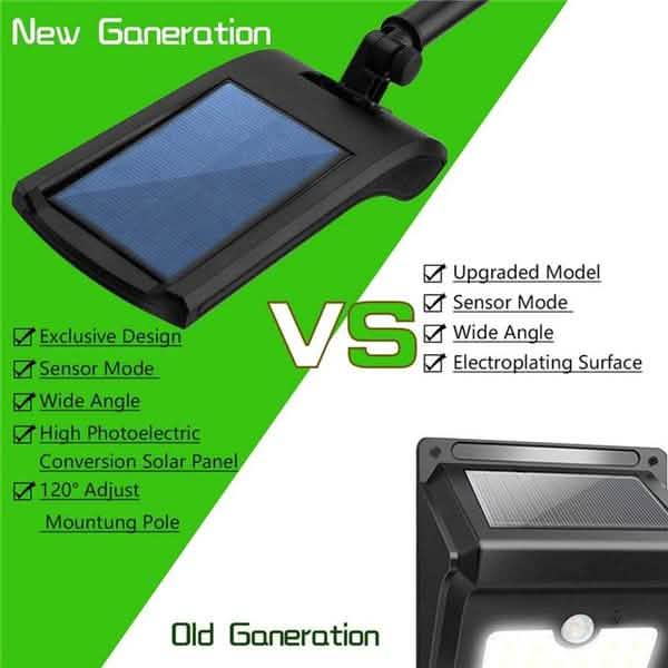 Lot de 2 : Lampe murale solaire à détecteur de mouvement 36 LED