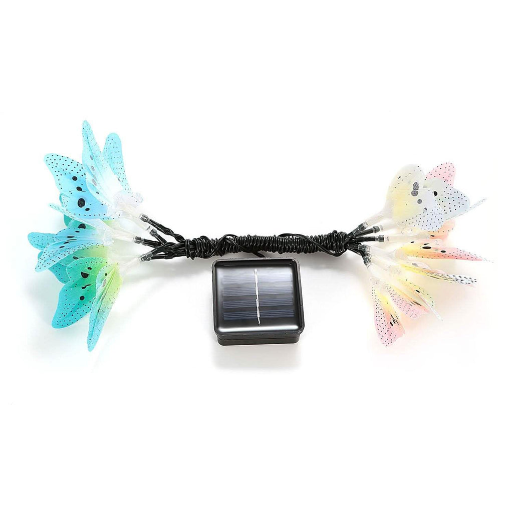 Lot de 2 : guirlandes solaires papillons de 3,8 m
