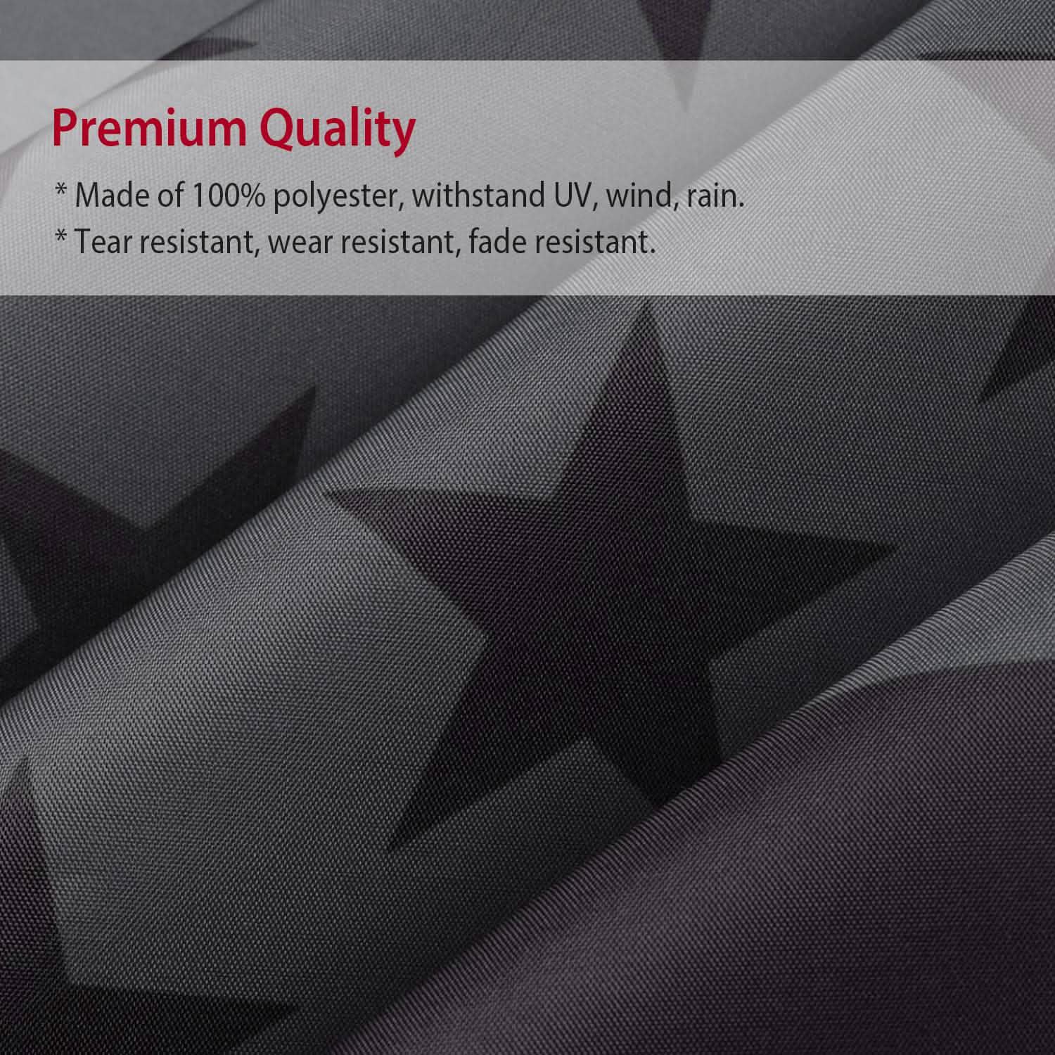 Paquet de 2 : Drapeau américain entièrement noir de 0,9 x 1,5 m
