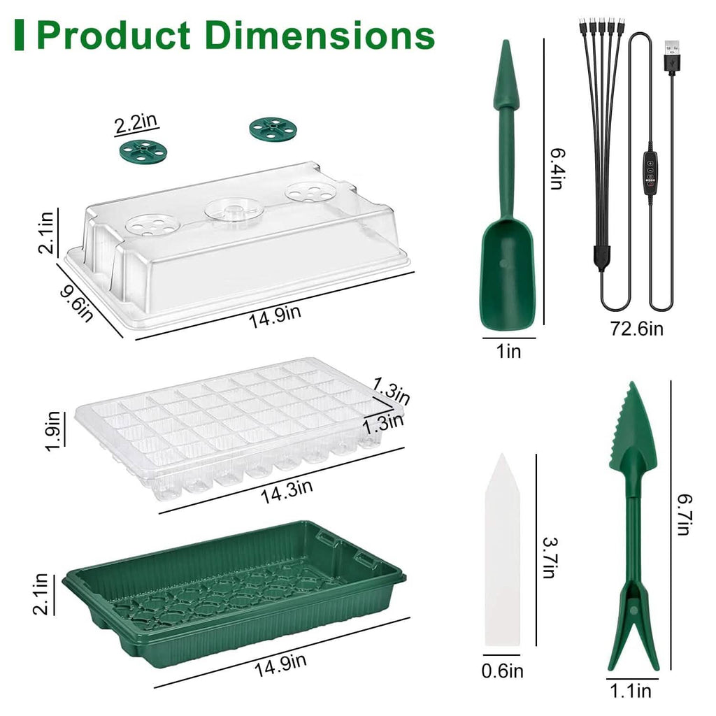 Lot de 2 : Barquette de démarrage de 40 cellules avec lampe de croissance et 4 niveaux de luminosité réglables