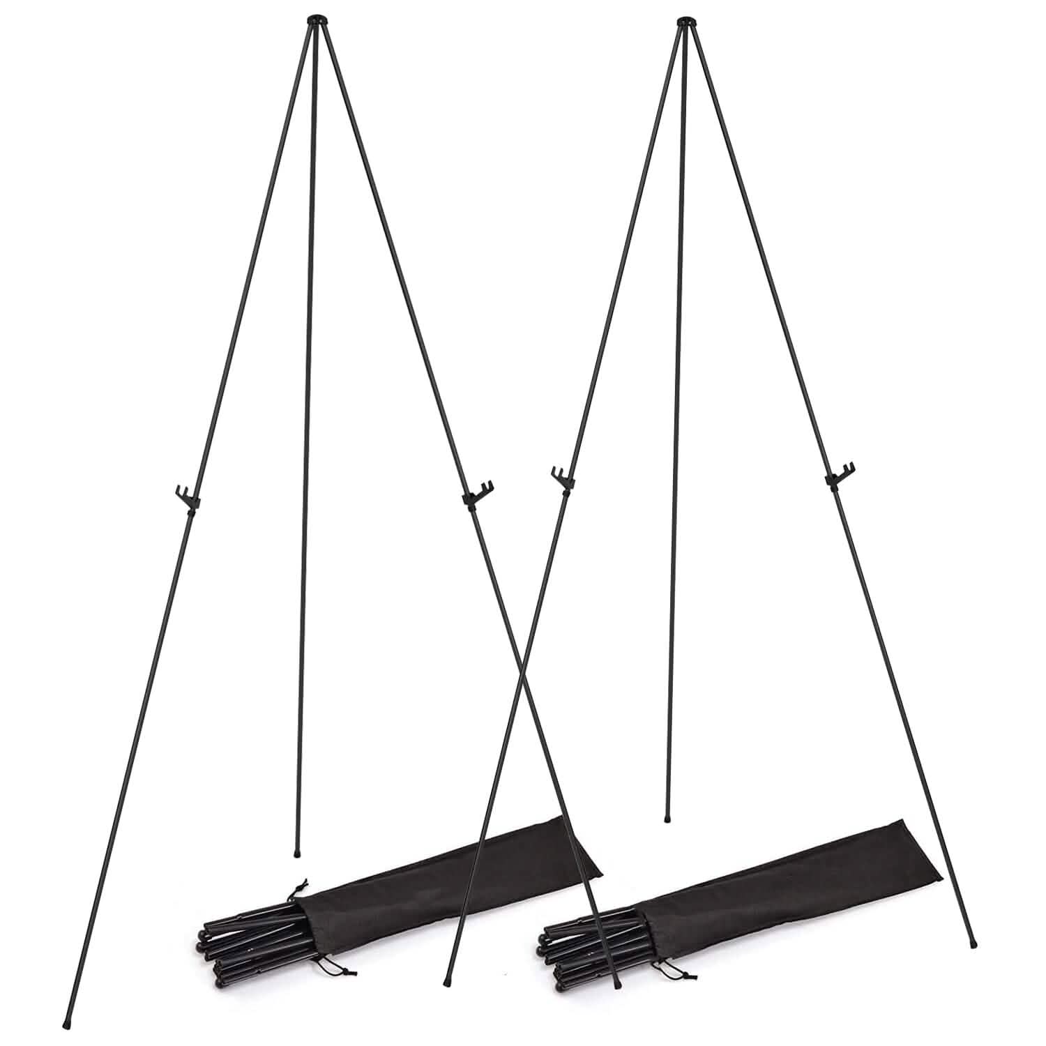 Lot de 2 : Chevalet trépied pliable en A de 155 cm en alliage de fer