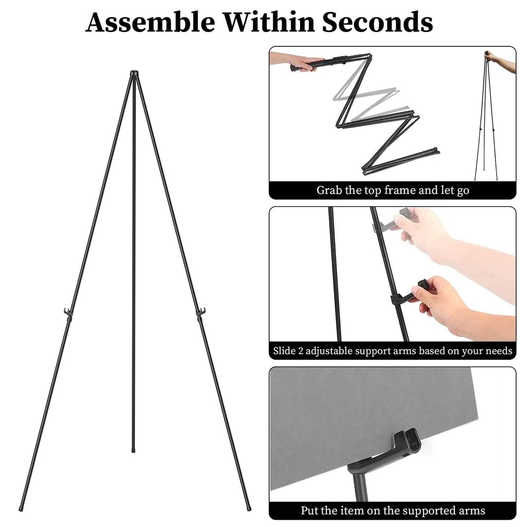 Lot de 2 : Chevalet trépied pliable en A de 155 cm en alliage de fer