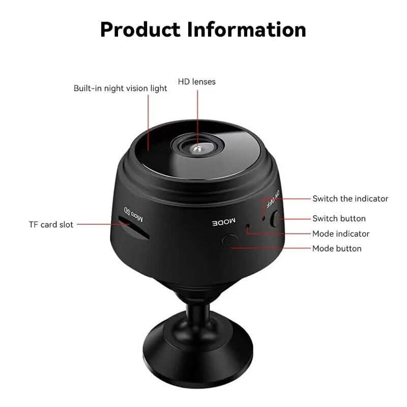Lot de 2 : Mini caméra A9 HD 720P WiFi 2.4G Caméra IP