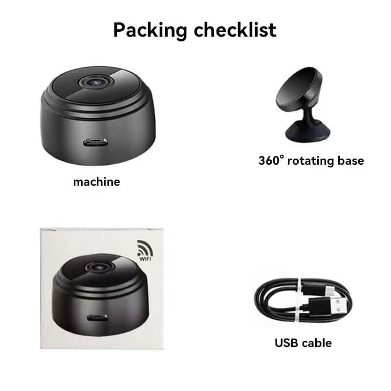 Lot de 2 : Mini caméra A9 HD 720P WiFi 2.4G Caméra IP