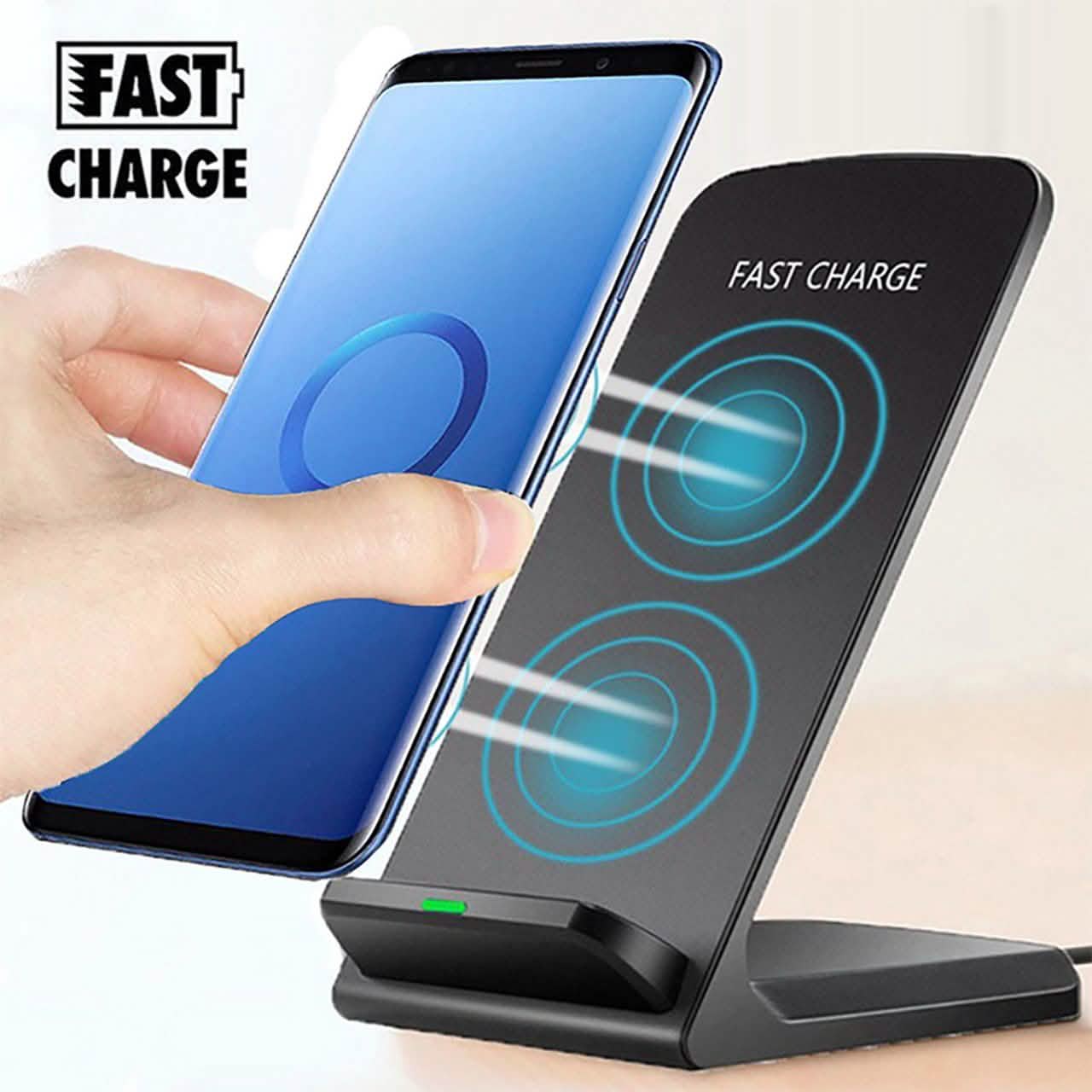 Lot de 2 : Chargeur rapide sans fil réglable pour appareil Qi