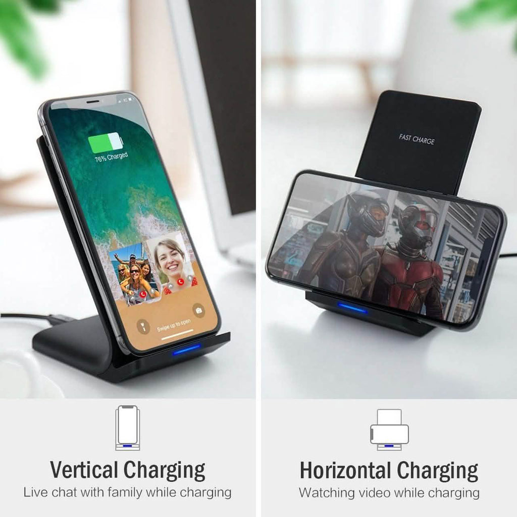 Lot de 2 : Chargeur rapide sans fil réglable pour appareil Qi