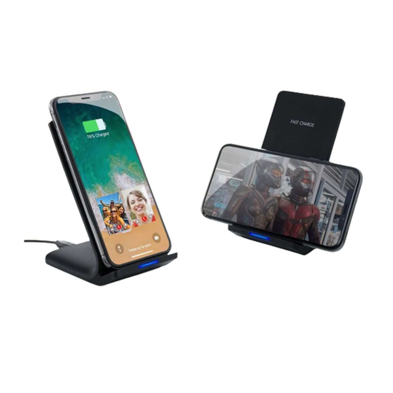 Lot de 2 : Chargeur rapide sans fil réglable pour appareil Qi