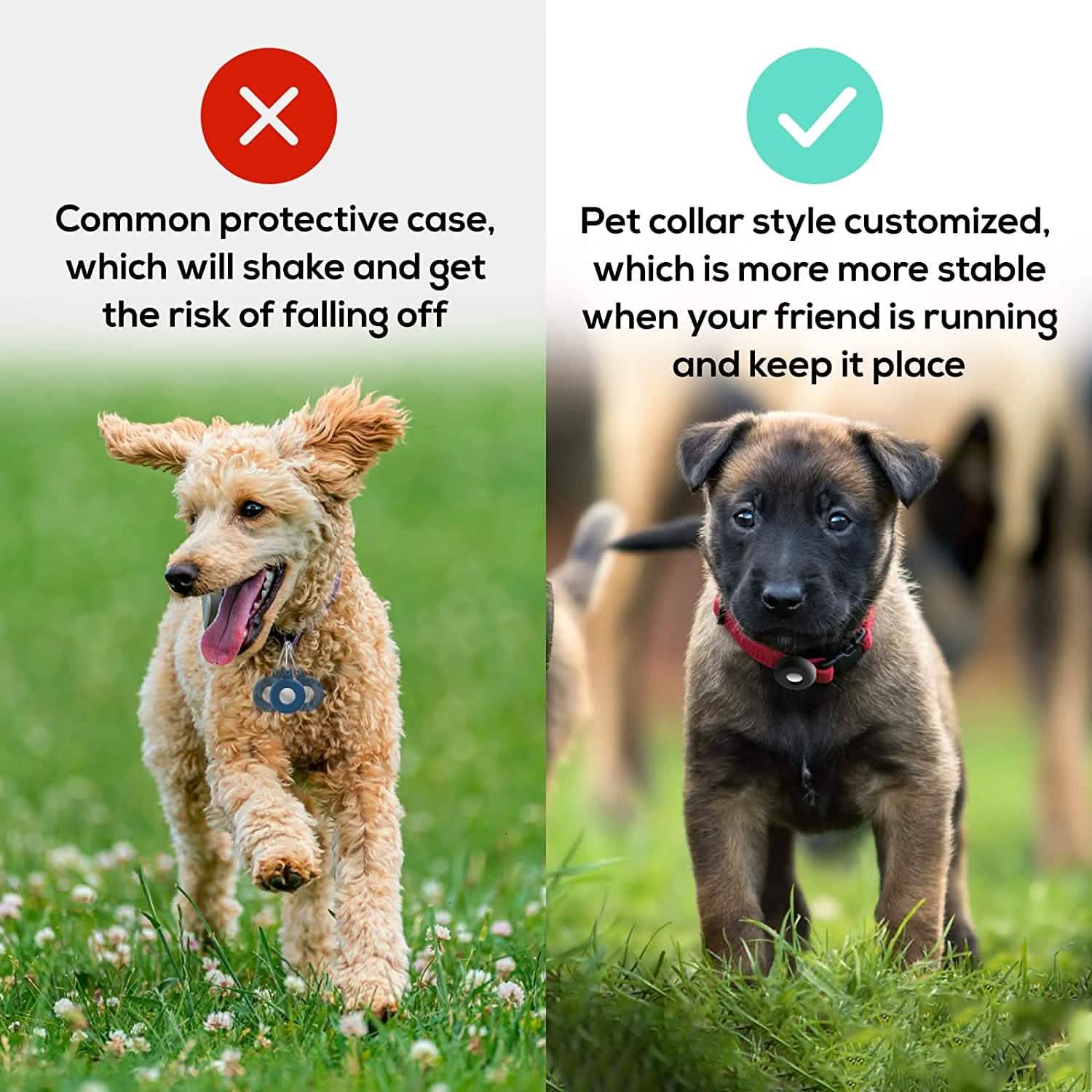Lot de 2 : Support pour collier de chien AirTag