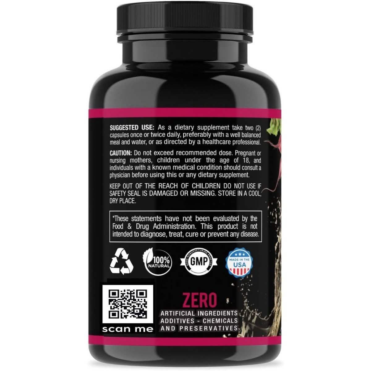 Lot de 2 : Vinaigre de cidre de pomme, betterave, curcuma et gingembre en capsules Angry Supplements