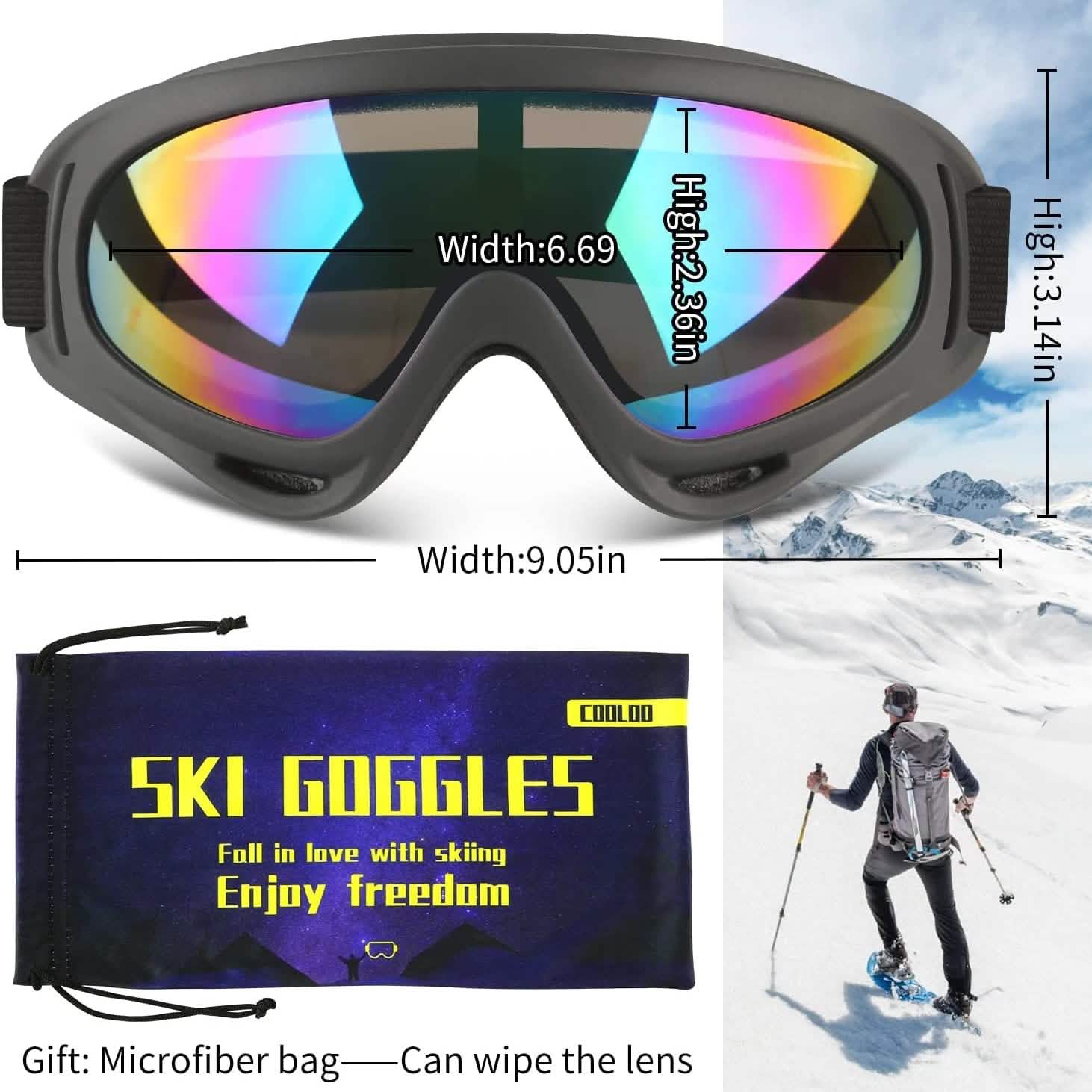 Lot de 2 : Lunettes de sport anti-rayures et anti-poussière