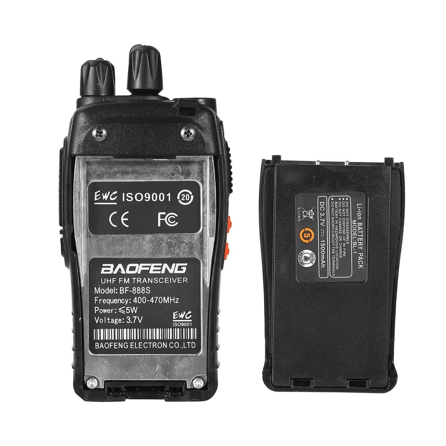 Lot de 2 : Talkies-walkies bidirectionnels Baofeng BF-888S