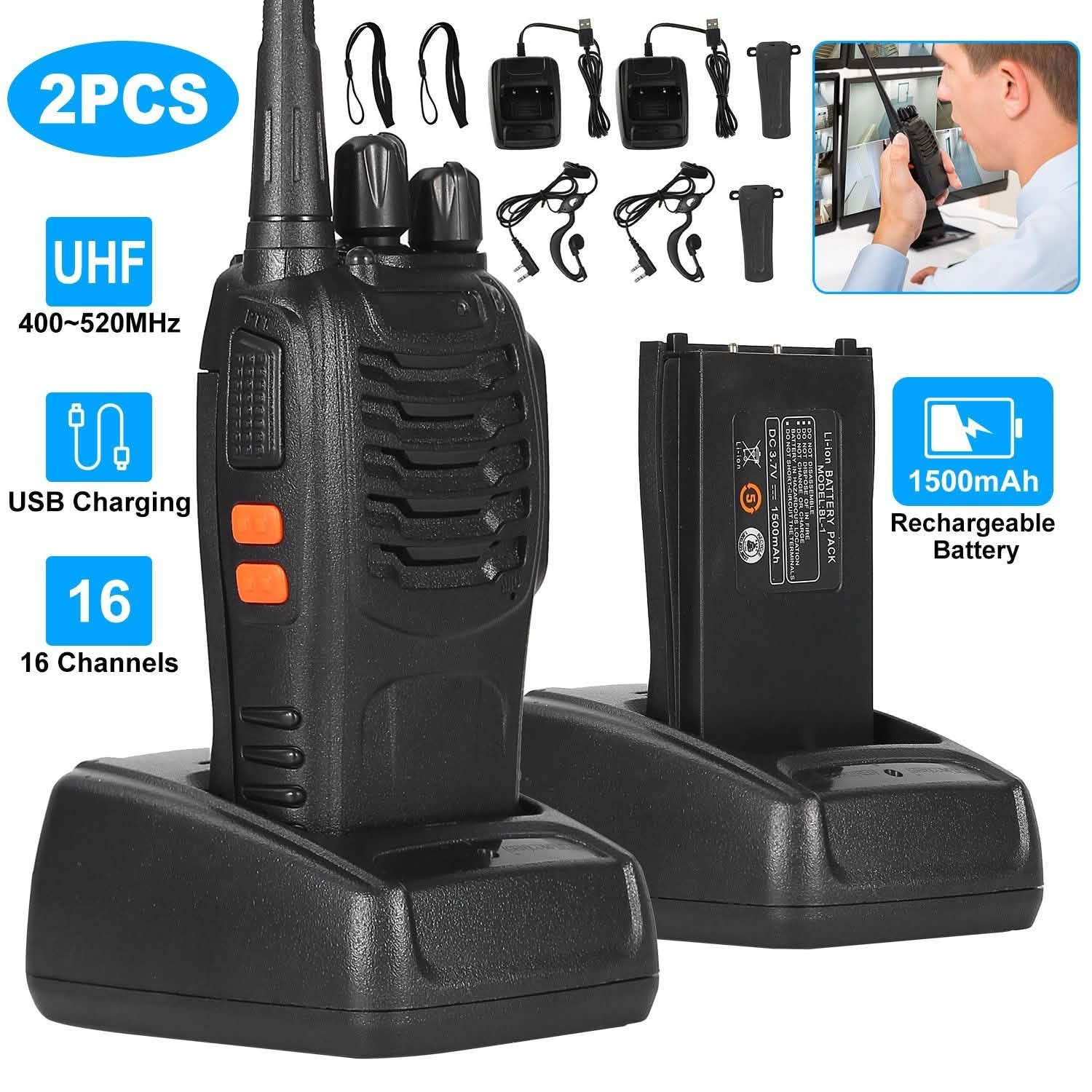 Lot de 2 : Talkies-walkies bidirectionnels Baofeng BF-888S
