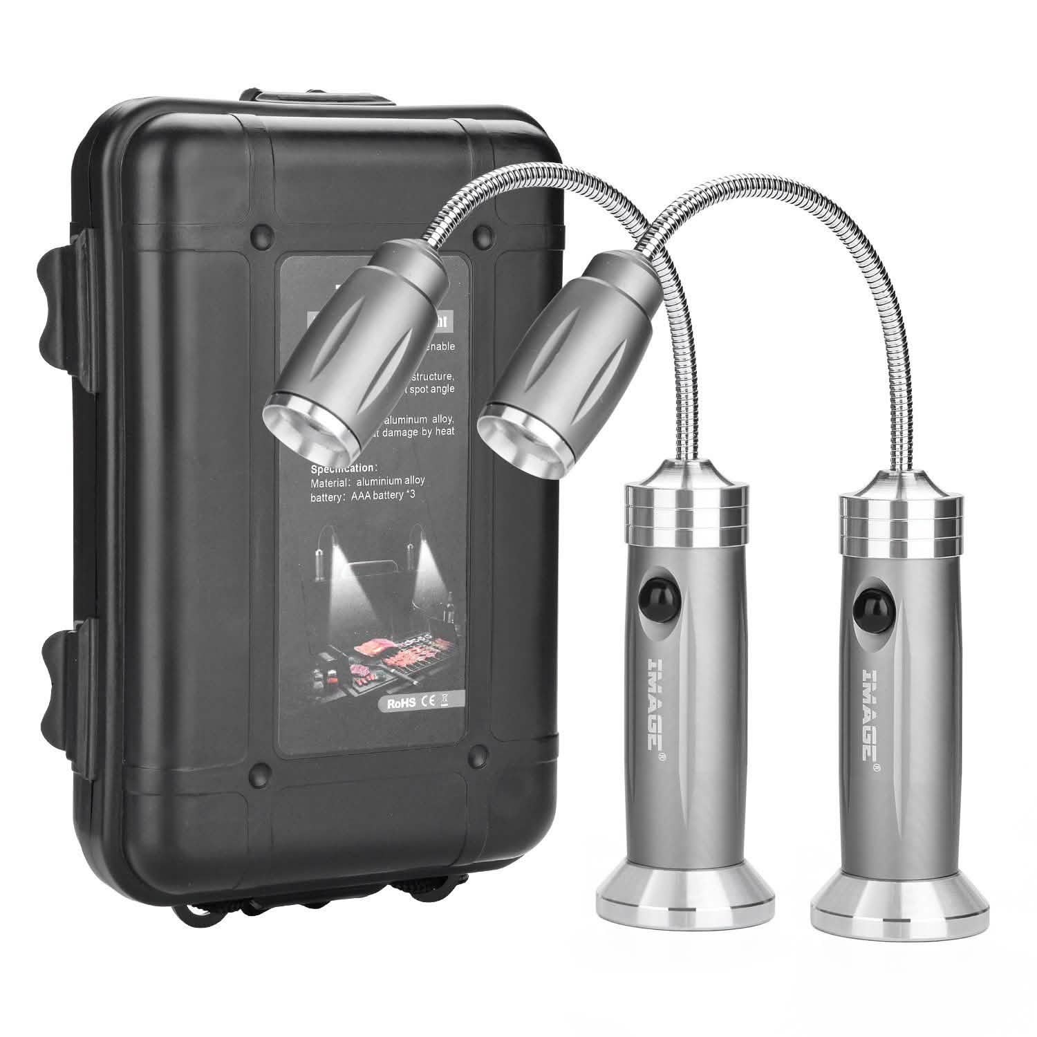 Lot de 2 : Lampe d'extérieur à col de cygne LED pour barbecue