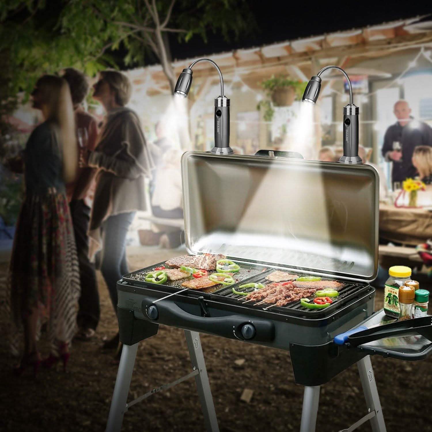 Lot de 2 : Lampe d'extérieur à col de cygne LED pour barbecue