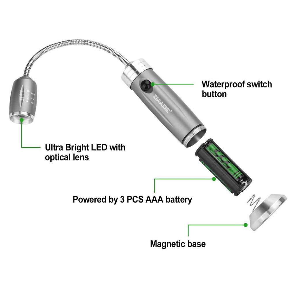 Lot de 2 : Lampe d'extérieur à col de cygne LED pour barbecue