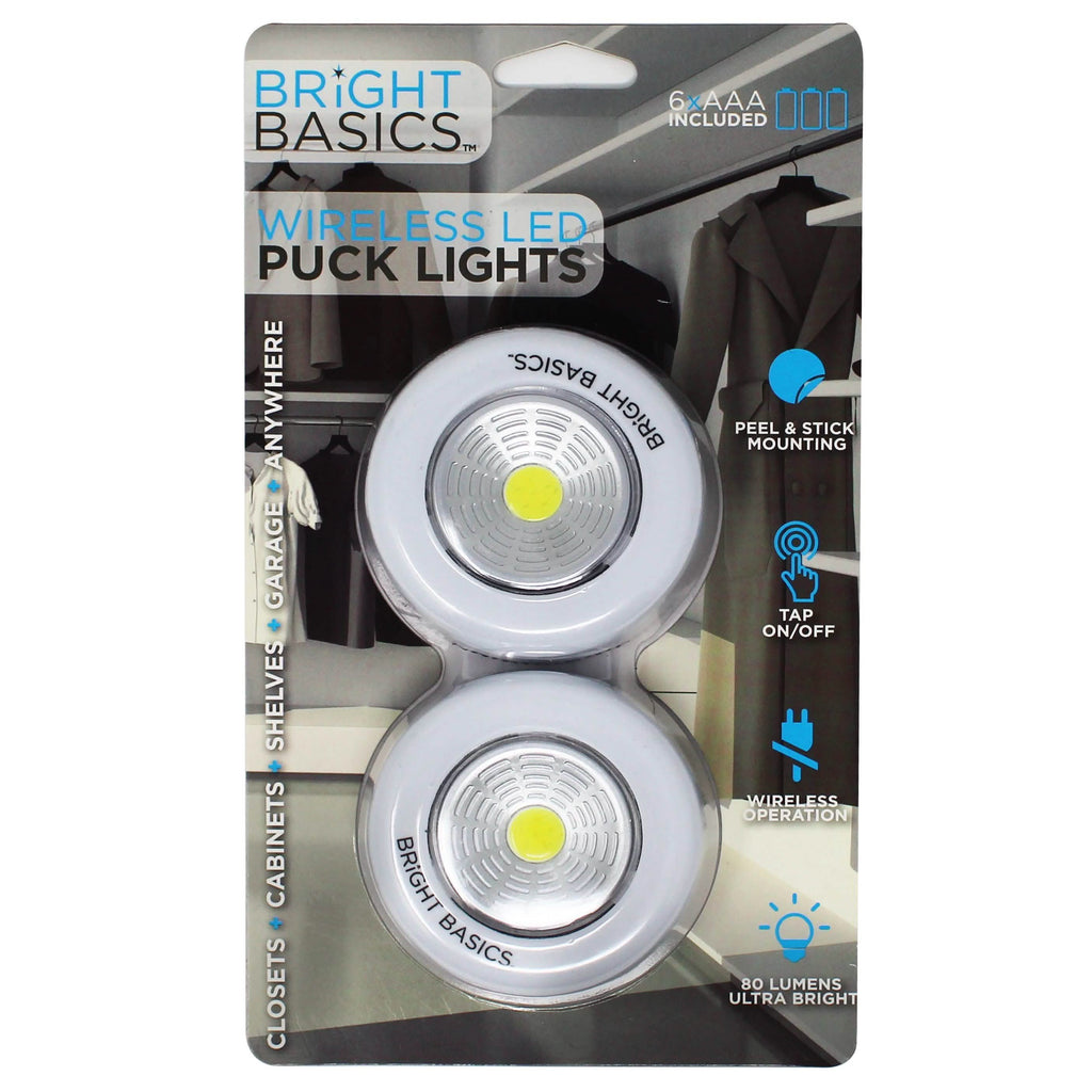 Lot de 2 : Projecteurs LED sans fil ultra-plats Bright Basics