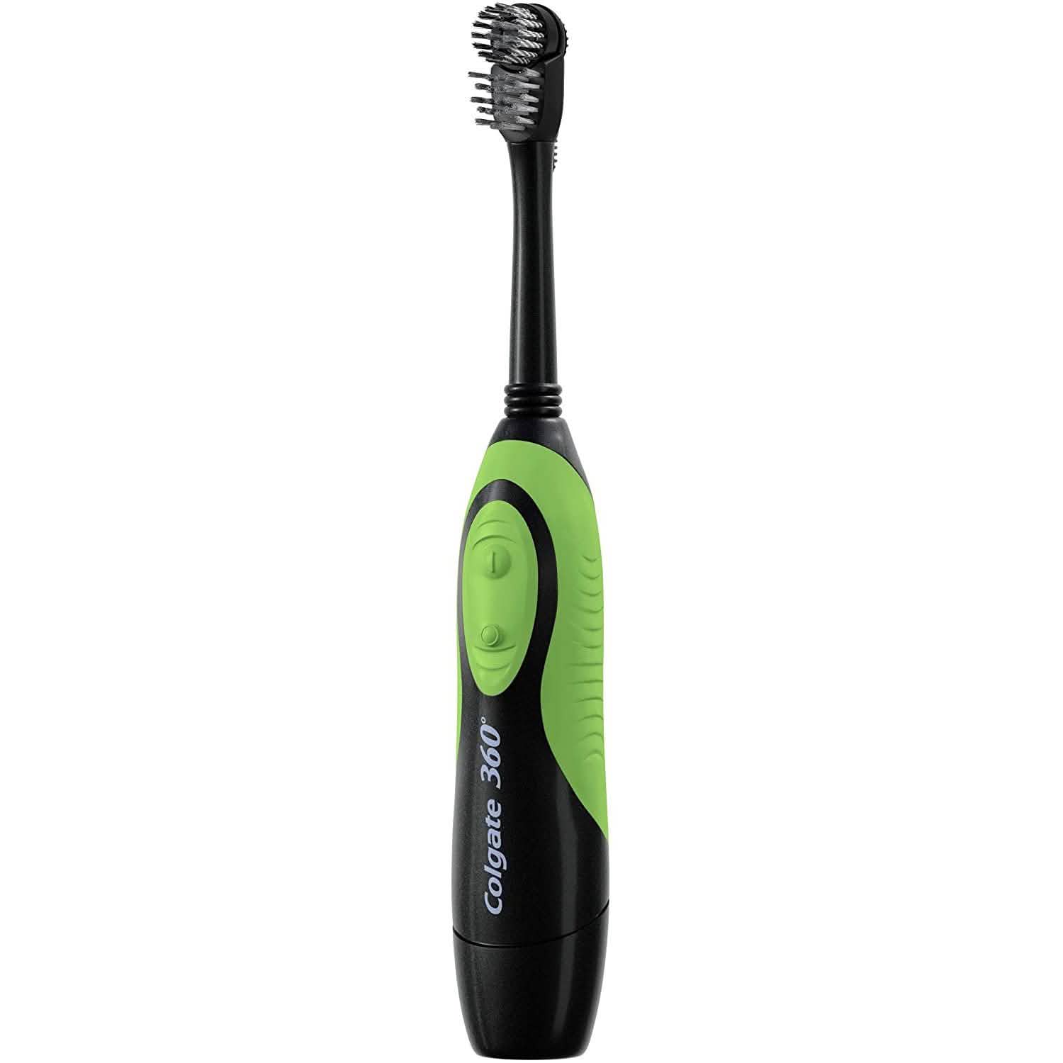 Lot de 2 : Brosse à dents Colgate 360 à piles au charbon